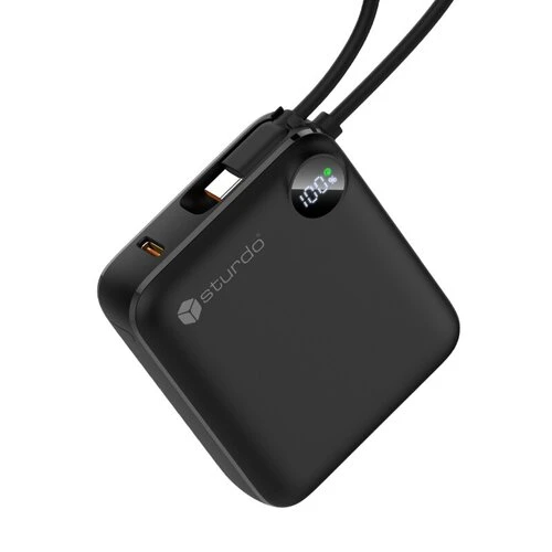 STURDO Powerbanka 10000 mAh, PD 22.5W, SCP, čierna
