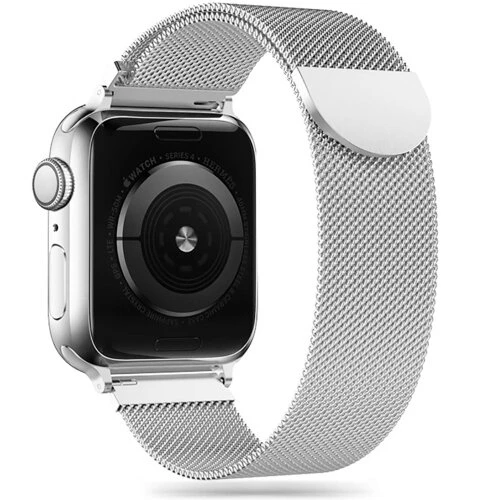 Remienok Tech-Protect Milaneseband Apple Watch 8/9/10/11/SE (40/41/42 mm) - strieborný