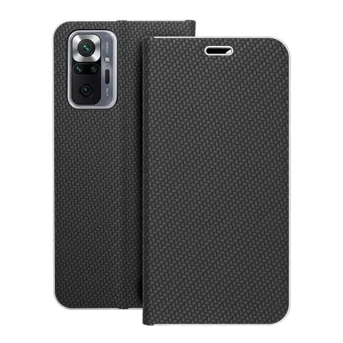 Puzdro Luna Book Carbon Xiaomi Redmi Note 10 Pro - čierne