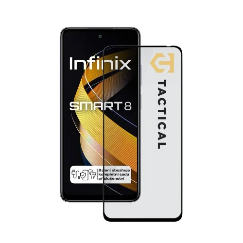 Ochranné sklo Tactical Glass Shield 5D Infinix Smart 8, celotvárové - čierne