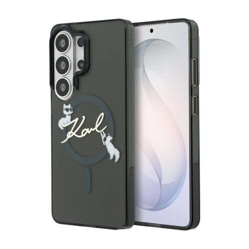 Karl Lagerfeld IML Choupette Karl Script Logo Magnetic Zadní Kryt pro Samsung Galaxy S26 Ultra Black