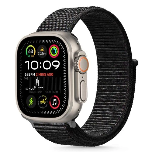Remienok Tech-Protect Nylon Apple Watch 8/9/10/11/SE/Ultra (44/45/46/49 mm) - čierny