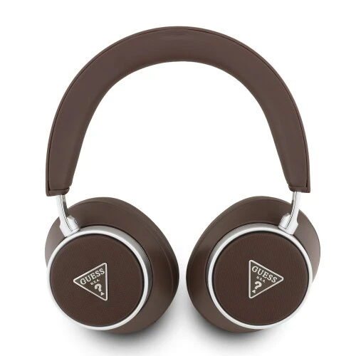 Guess PU Saffiano Triangle Logo ENC Bezdrátová Sluchátka Brown