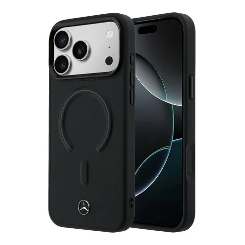 Mercedes PU Leather 3D MagSafe Zadní Kryt pro iPhone 17 Pro Max Black