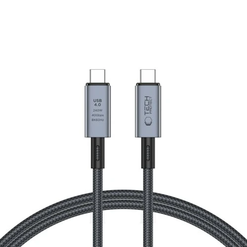 Kábel Tech-Protect Ultraboost Max USB 4.0 8K 40Gbps USB-C, PD 240W, 1m - sivý