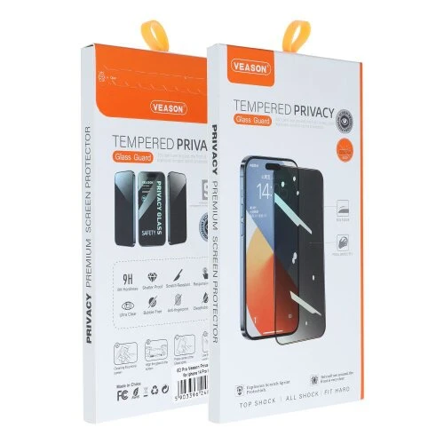 Ochranné sklo 6D Veason Privacy iPhone X/XS/11 Pro, celotvárové - čierne