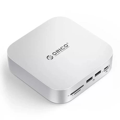 Orico MiniLink 9in1 USB-C HUB adaptér / dokovacia stanica s HDD/SSD, strieborná