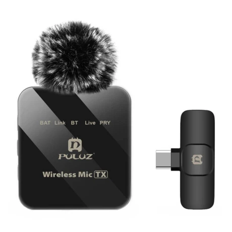 PULUZ PU648 Lavalier mikrofón USB-C, čierny