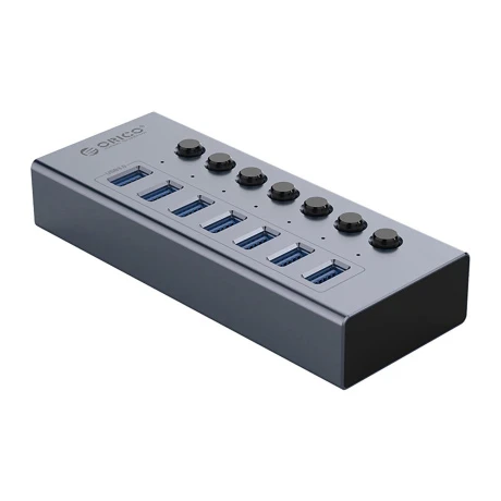 Orico BT2U3 Switch HUB adaptér 7x USB 3.0, šedý