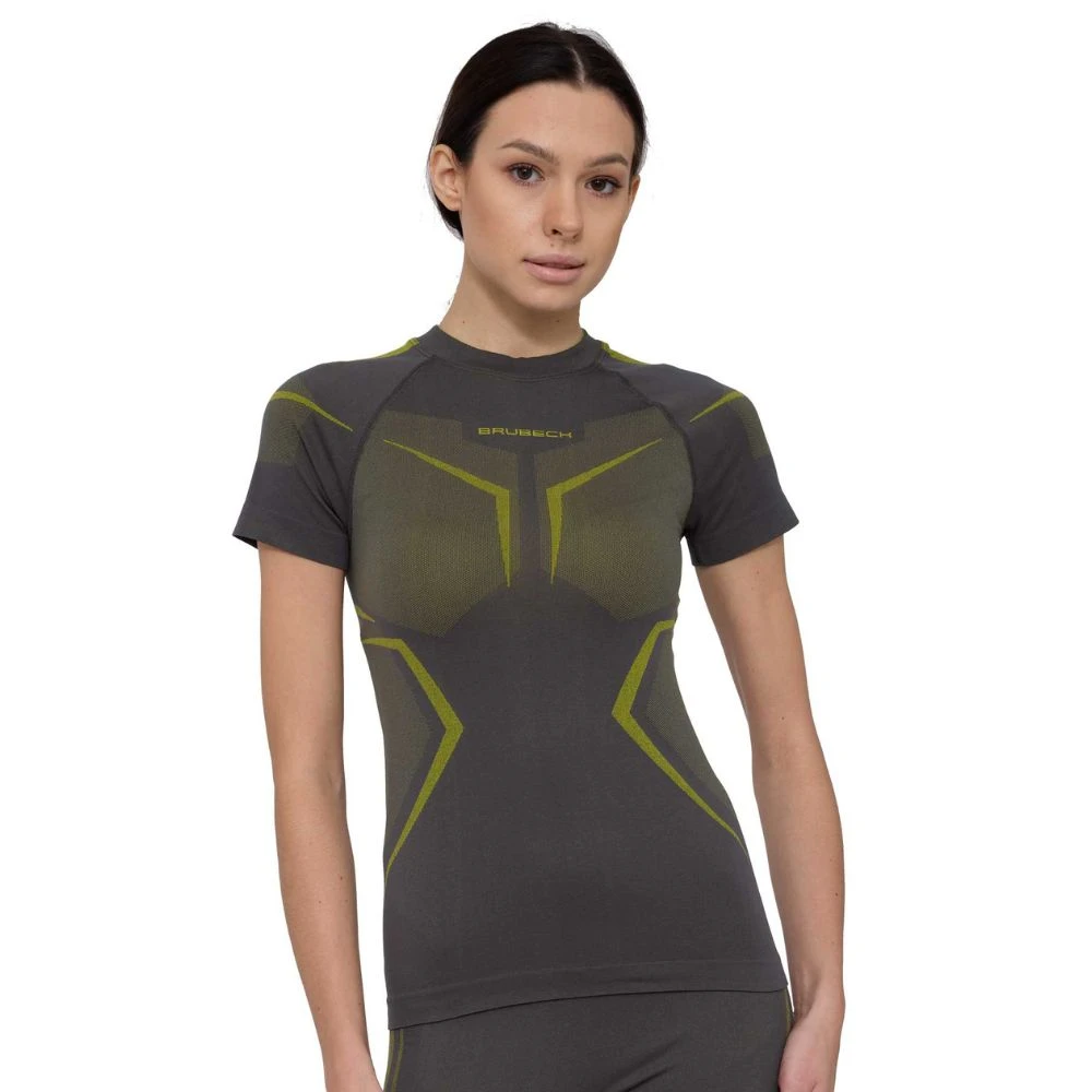 Brubeck Dry s krátkym rukávom SS1465W Grey/Lime - S