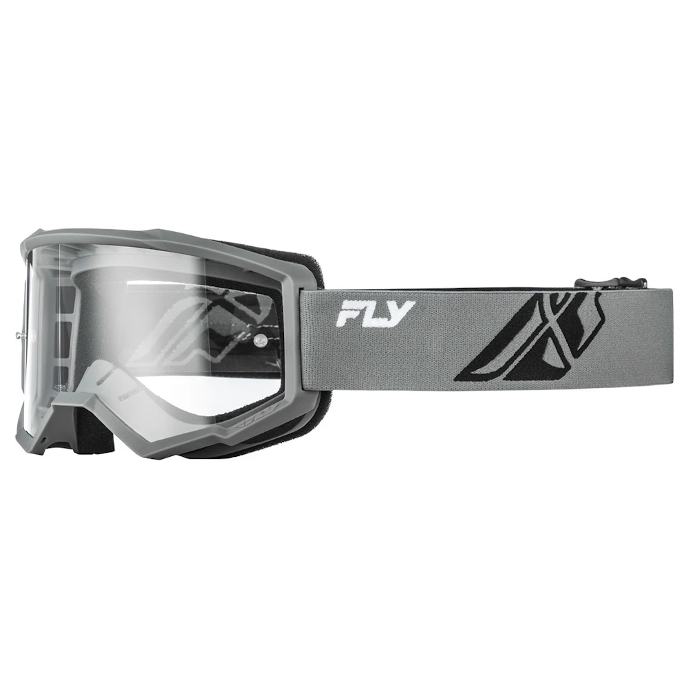 Fly Racing Focus Youth šedá/čierna, číre plexi
