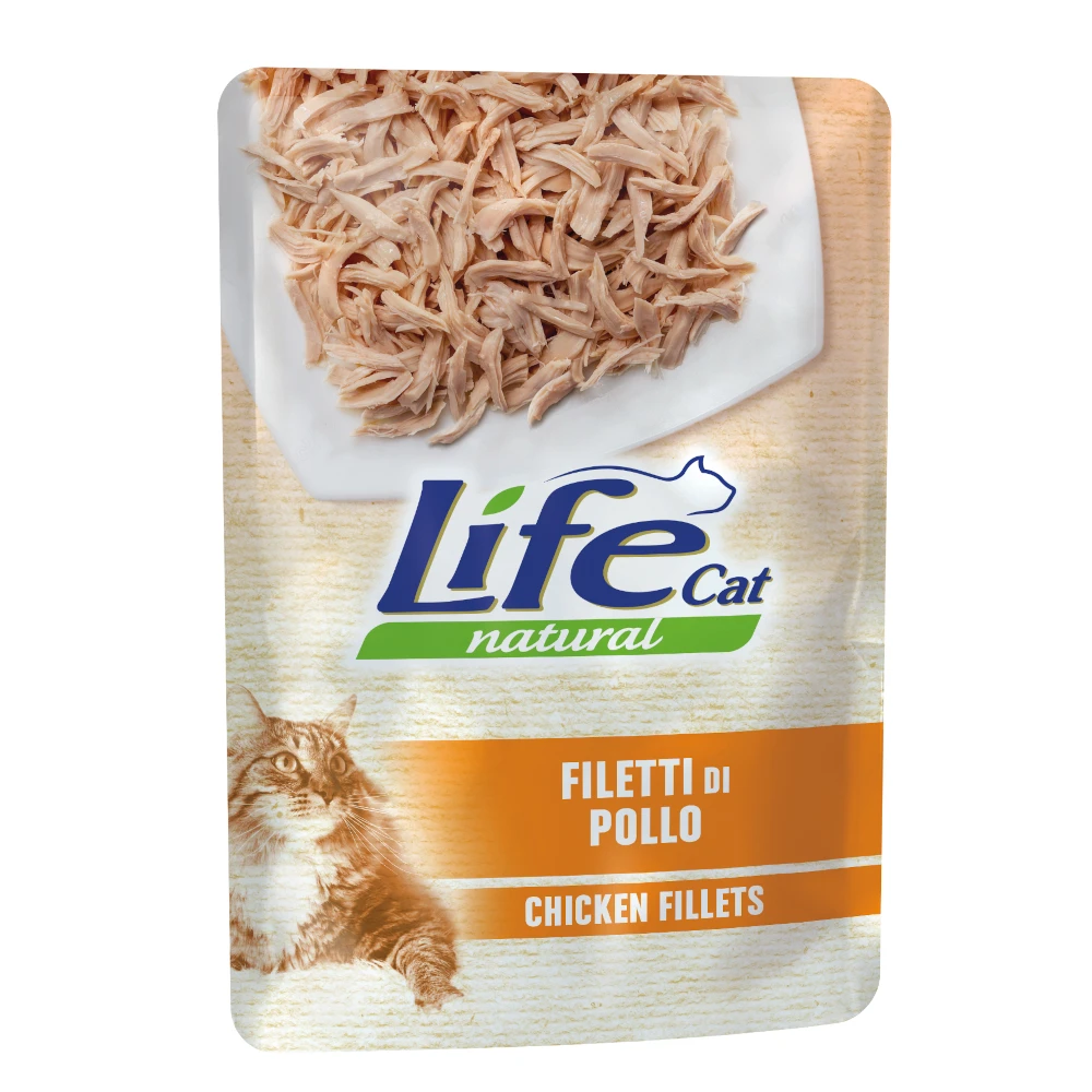 Výhodné balenie Life Cat Natural Adult 12 x 70 g - Kuracie filé