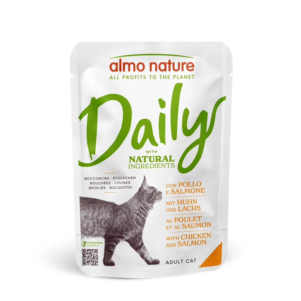 Výhodné balenie Almo Nature Daily Menu 12 x 70 g - Kuracie a losos
