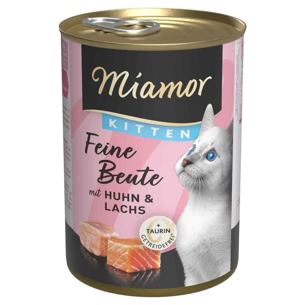 Miamor Feine Beute Kitten 24 x 400 g - kuracie a losos
