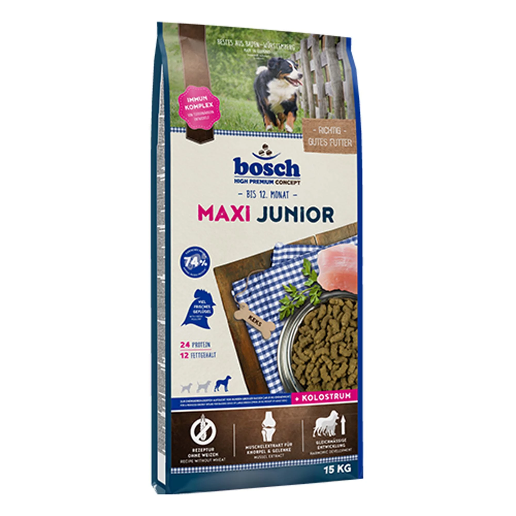 Dvojbalenie granúl bosch 2 x veľké balenie - Maxi Junior (2 x 15 kg)