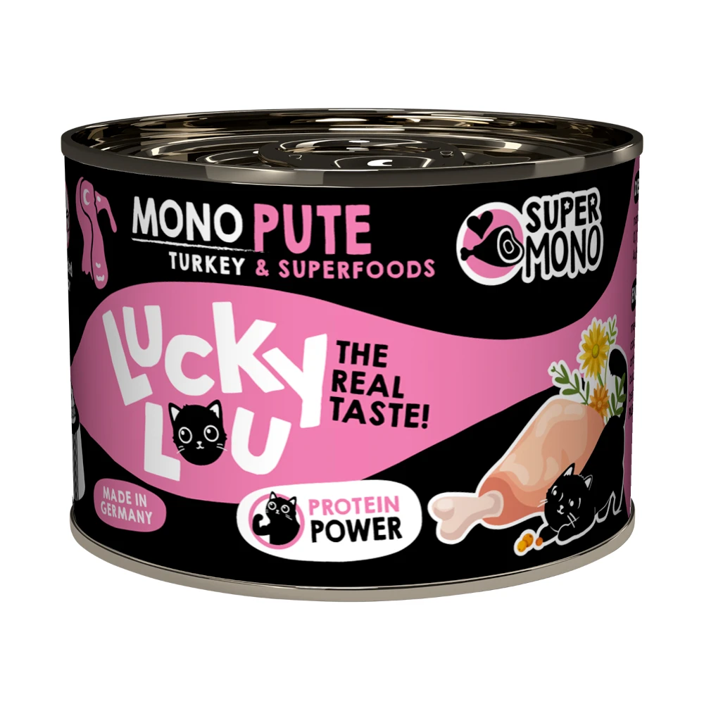 Výhodné balenie Lucky Lou SuperMono² 24 x 200 g - morčacie