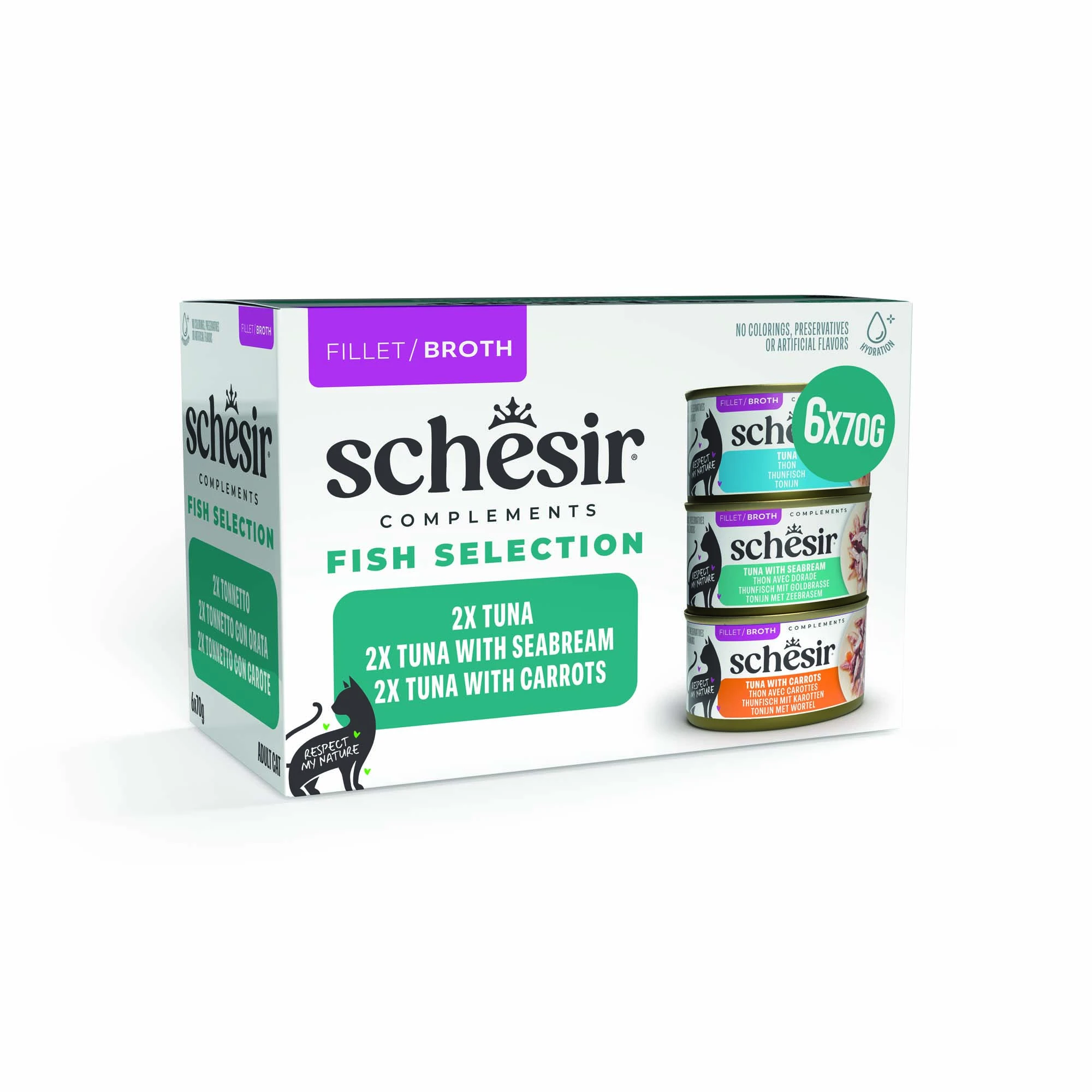 Schesir Complements vo vývare 6 x 70 g - mix (3 druhy)