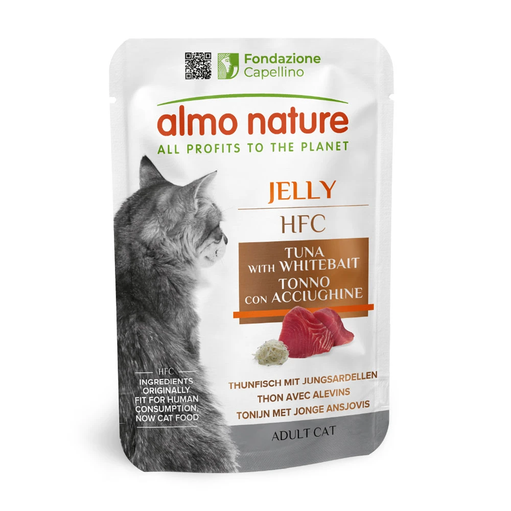Almo Nature HFC Jelly kapsičky 6 x 55 g - tuniak a mladé sardelky