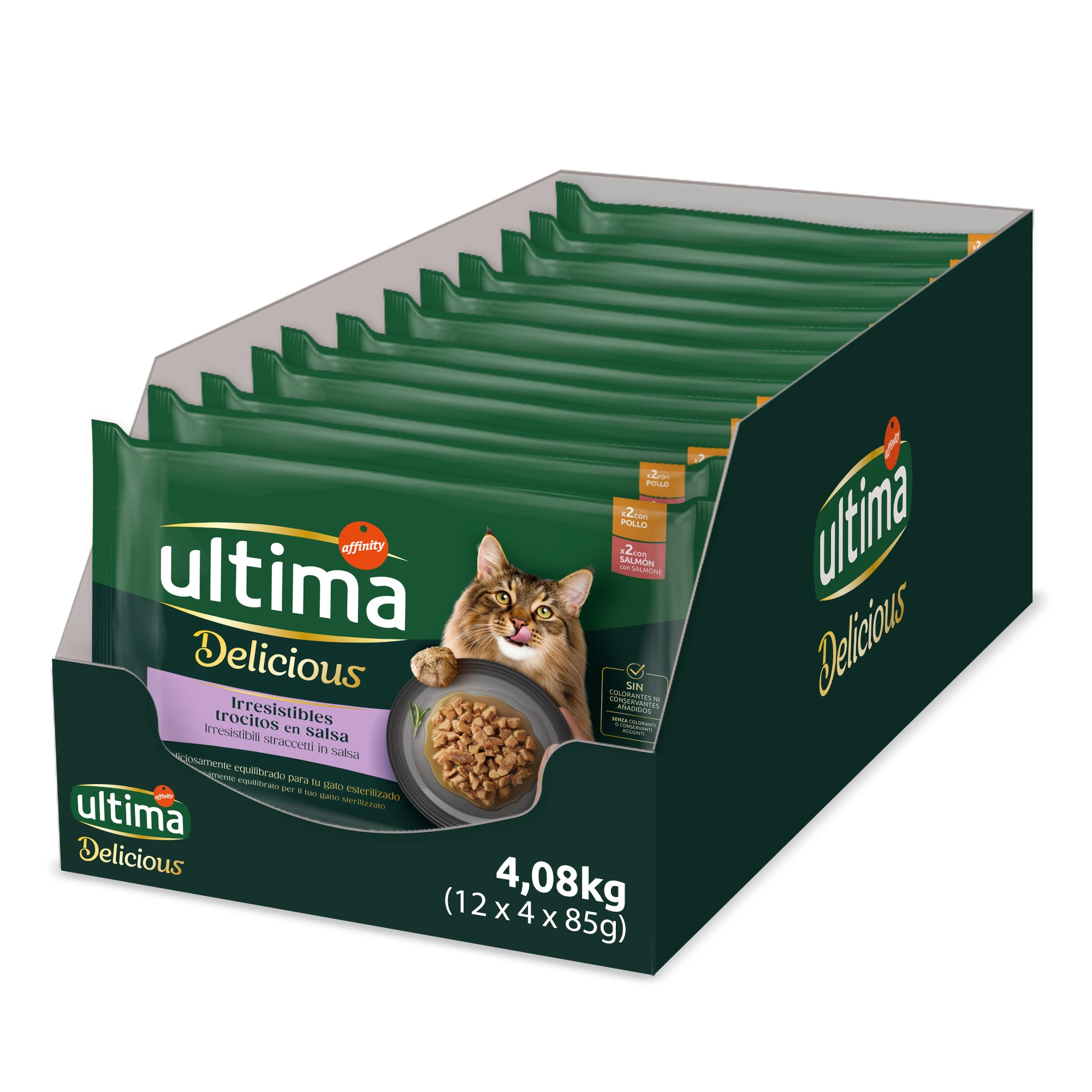 Ultima Delicious Adult Sterilized 48 x 85 g - kuracie a losos