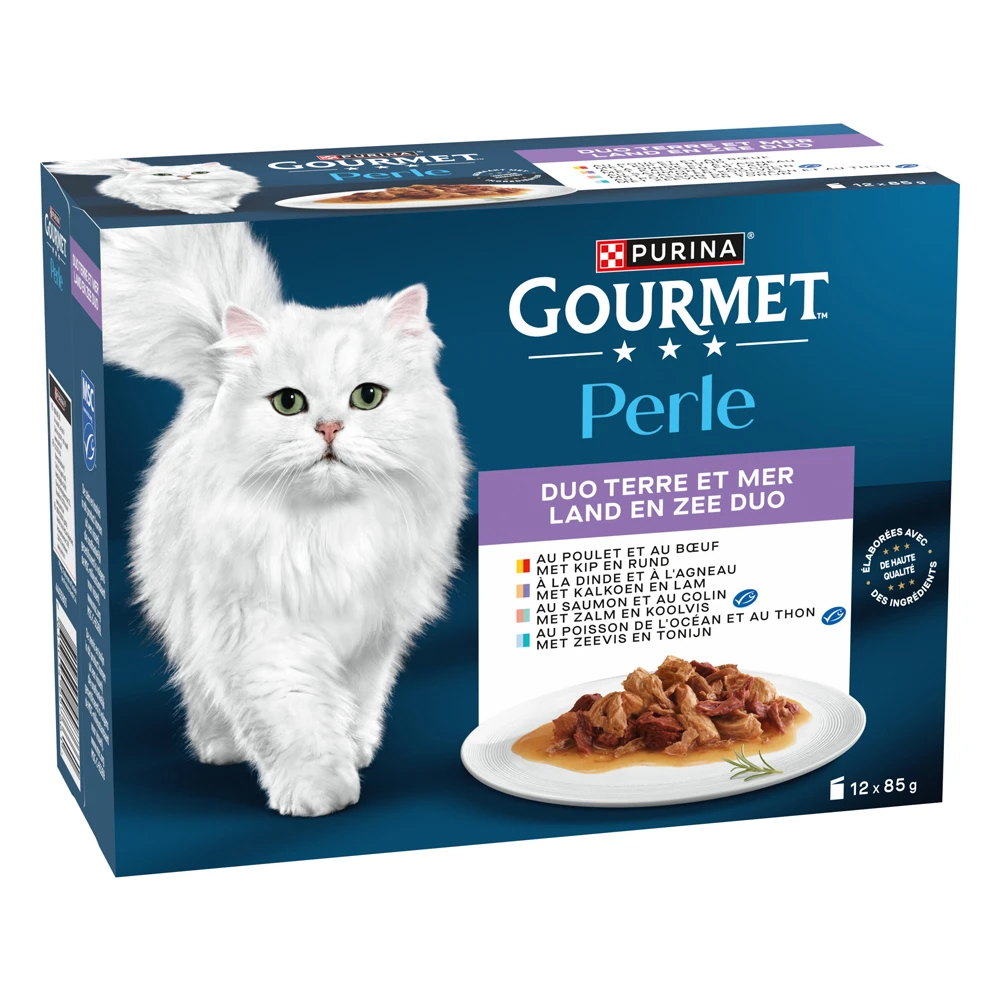 Výhodné balenie Gourmet Perle Gravy delight kapsičky 24 x 85 g - kura a hovädzie, morka a jahňacie, losos, morské ryby a tuniak