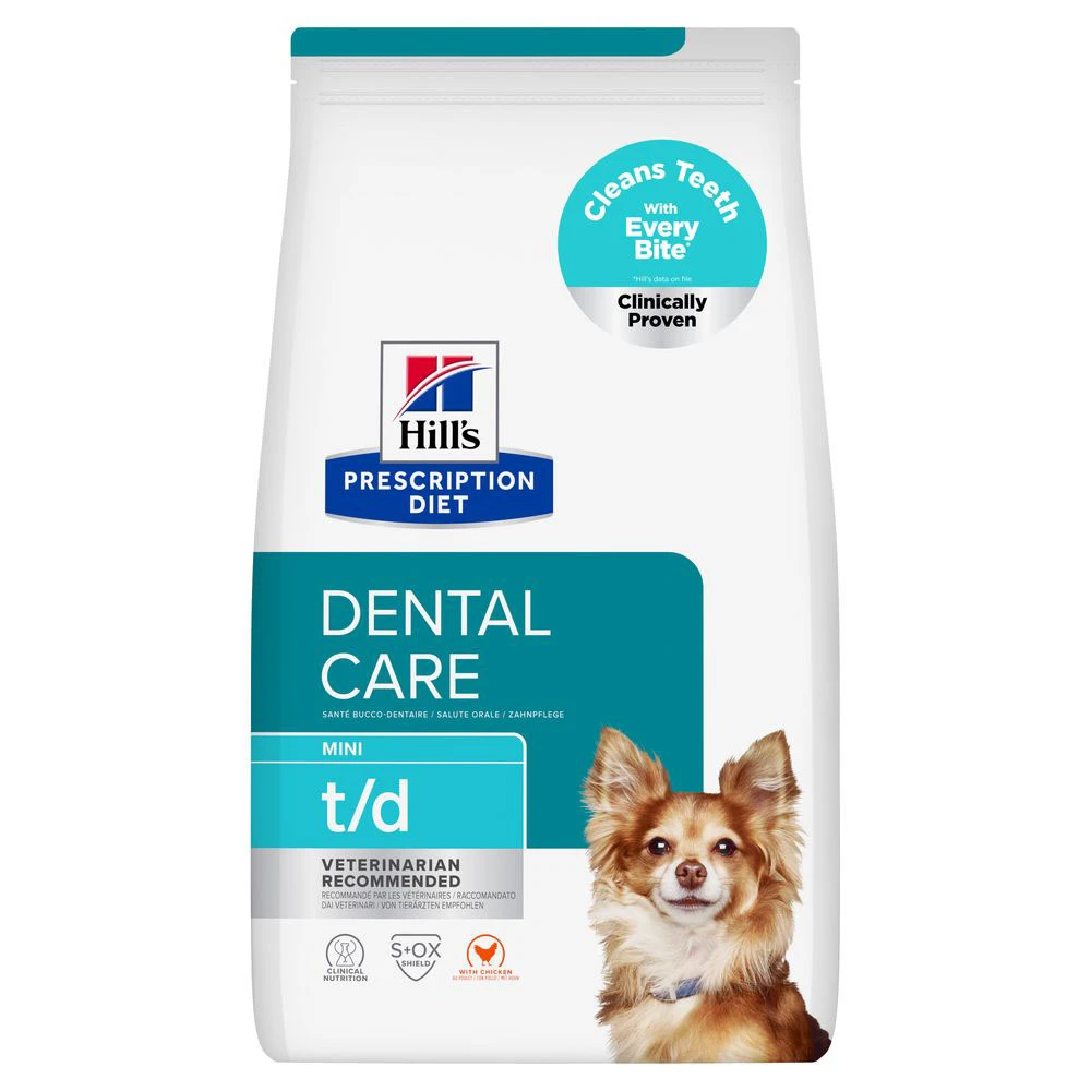 Hill's Prescription Diet t/d Dental Care Mini s kuracím - výhodné balenie 2 x 3 kg