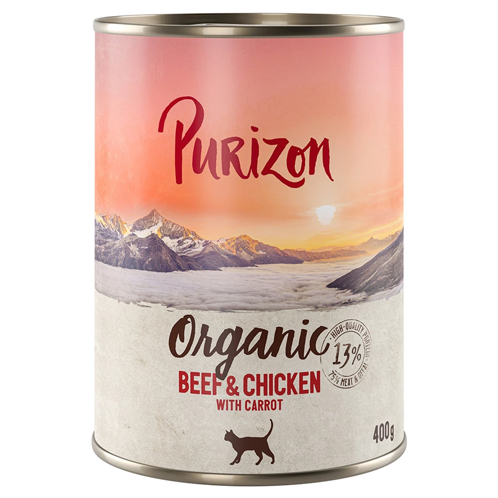 Purizon Organic 6 x 400 g - hovädzie a kuracie s mrkvou