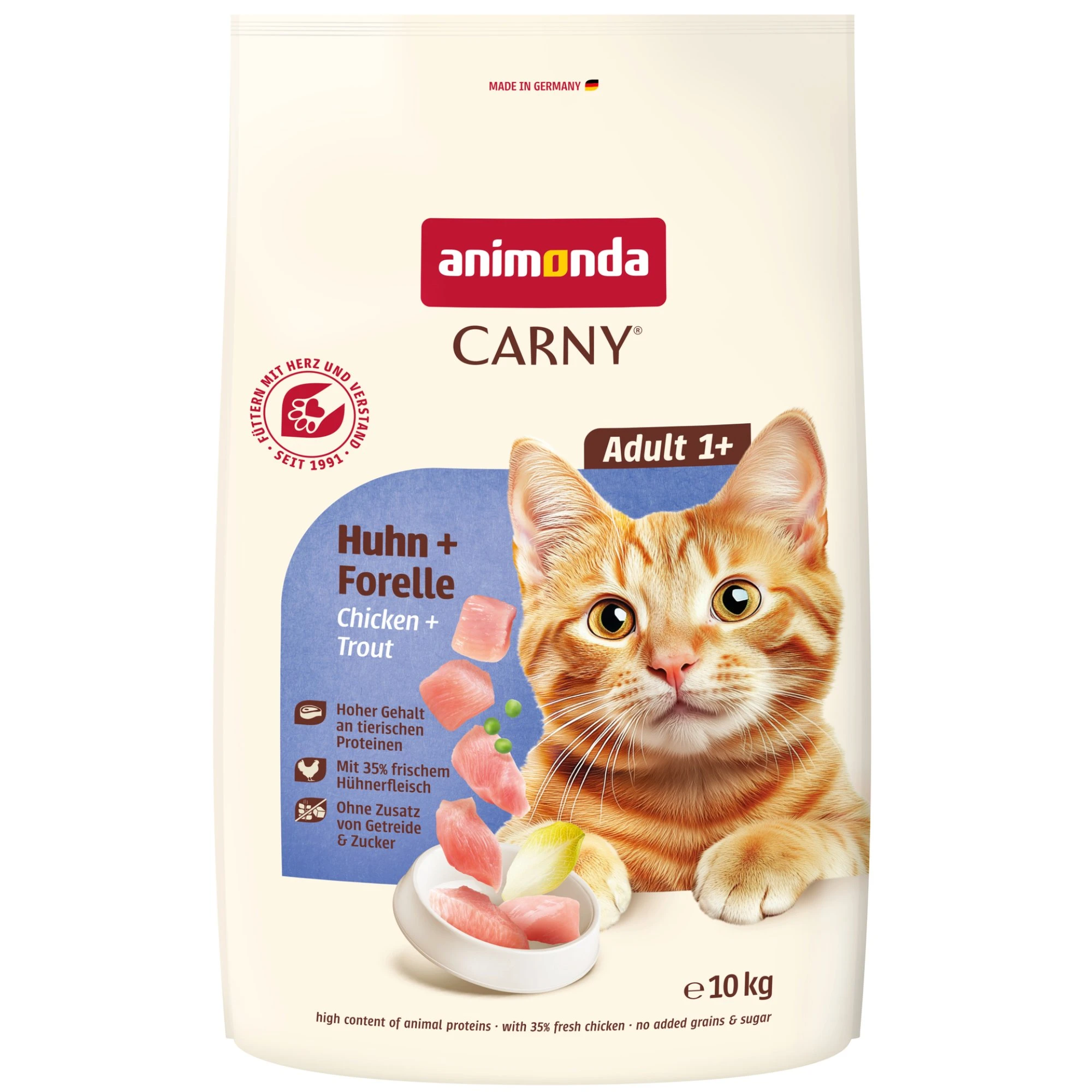 animonda Carny Adult kuracie + pstruh - 10 kg
