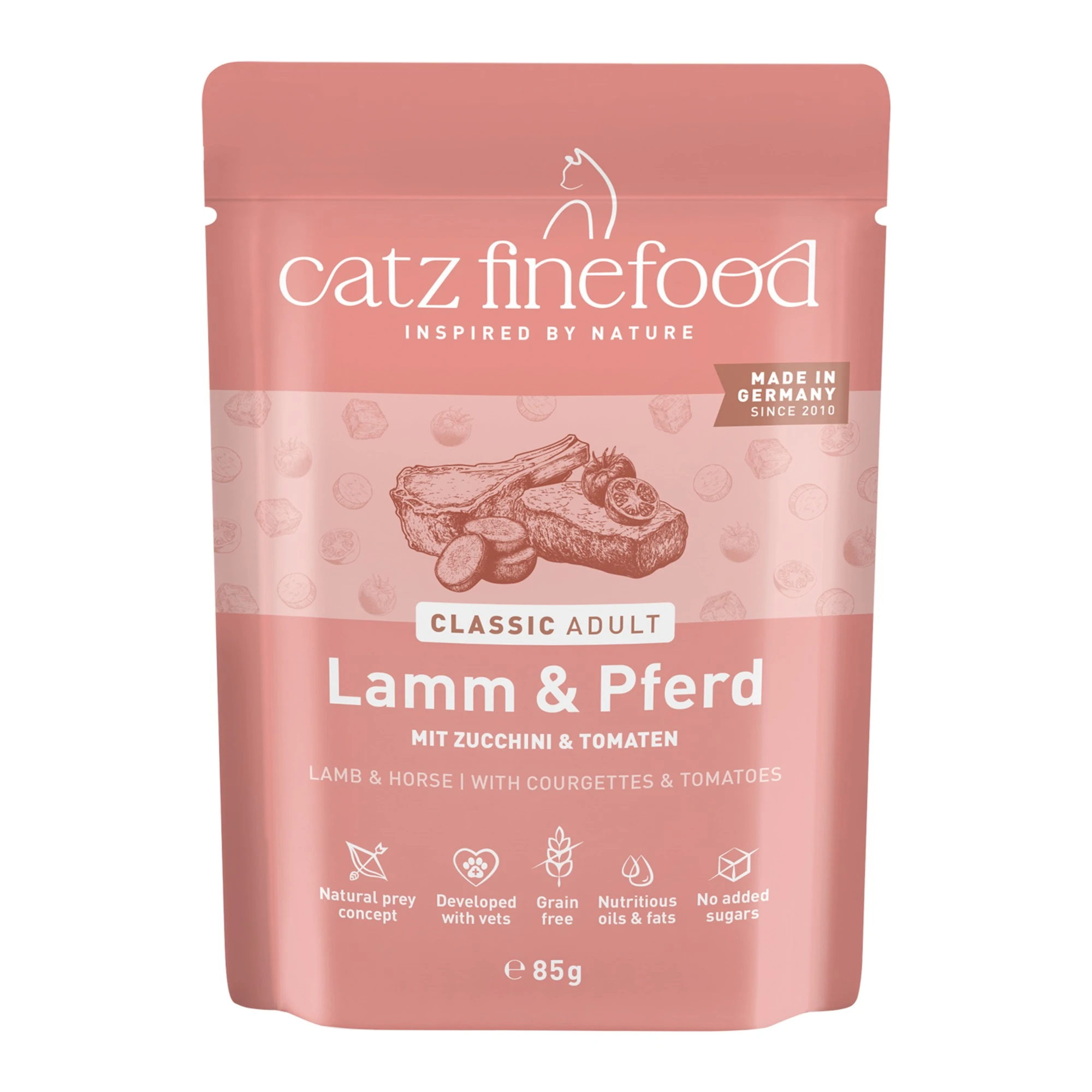catz finefood 8 x 85 g - jahňacie a konské