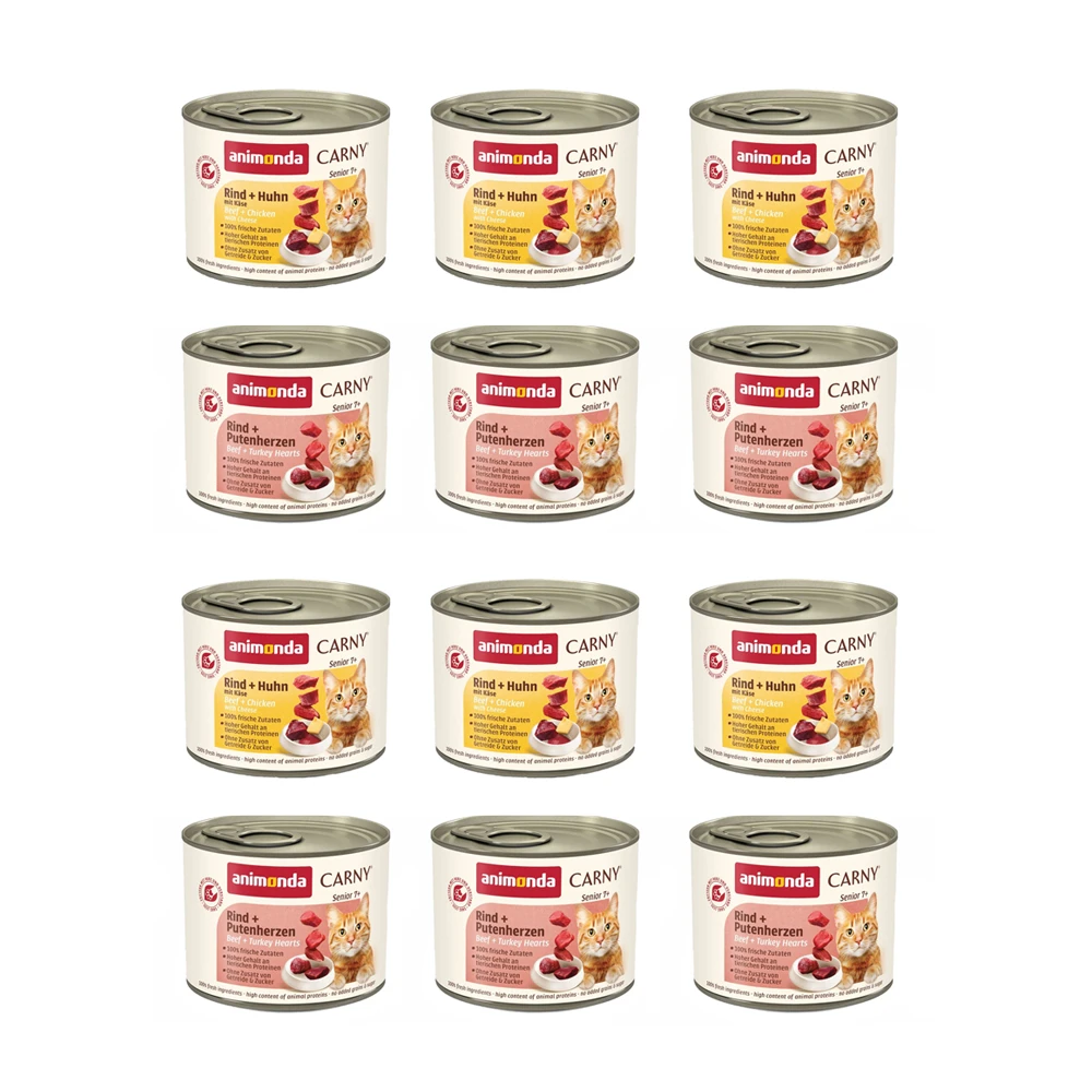Výhodné balenie animonda Carny Senior 24 x 200 g - mix balenie (2 druhy)