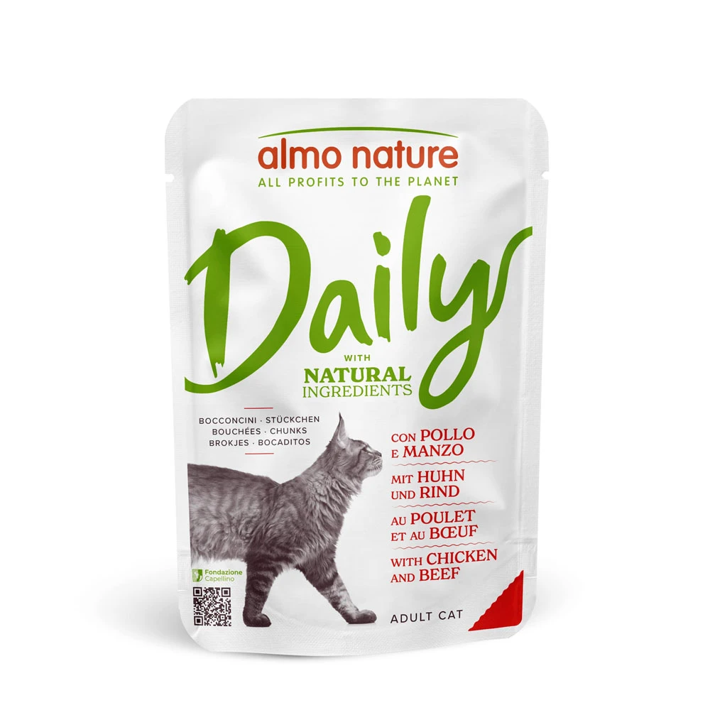 Výhodné balenie Almo Nature Daily Menu 12 x 70 g - Kuracie a hovädzie