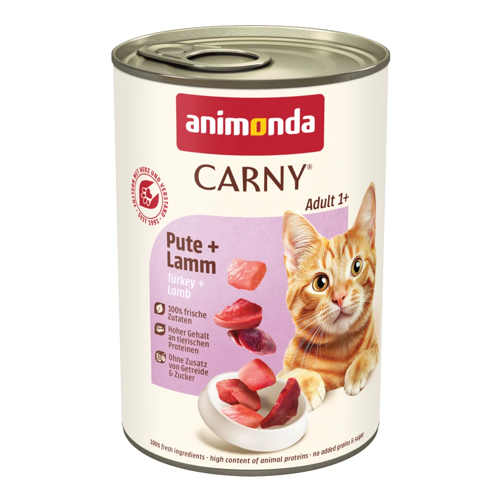 Výhodné balenie animonda Carny Adult 12 x 400 g - morčacie a jahňacie