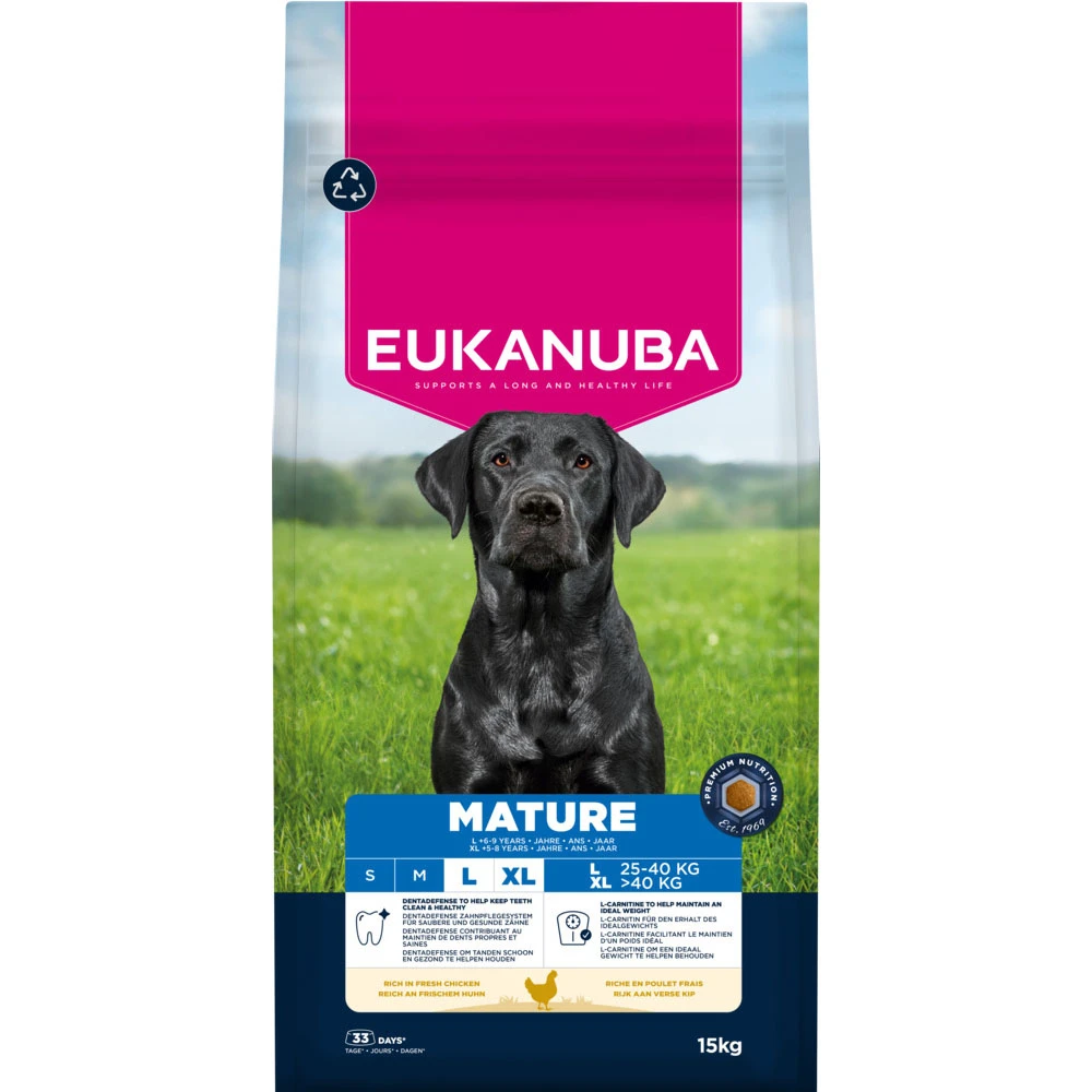 Eukanuba Premium Nutrition Mature Large & Giant Breed kuracie - výhodné balenie: 2 x 15 kg