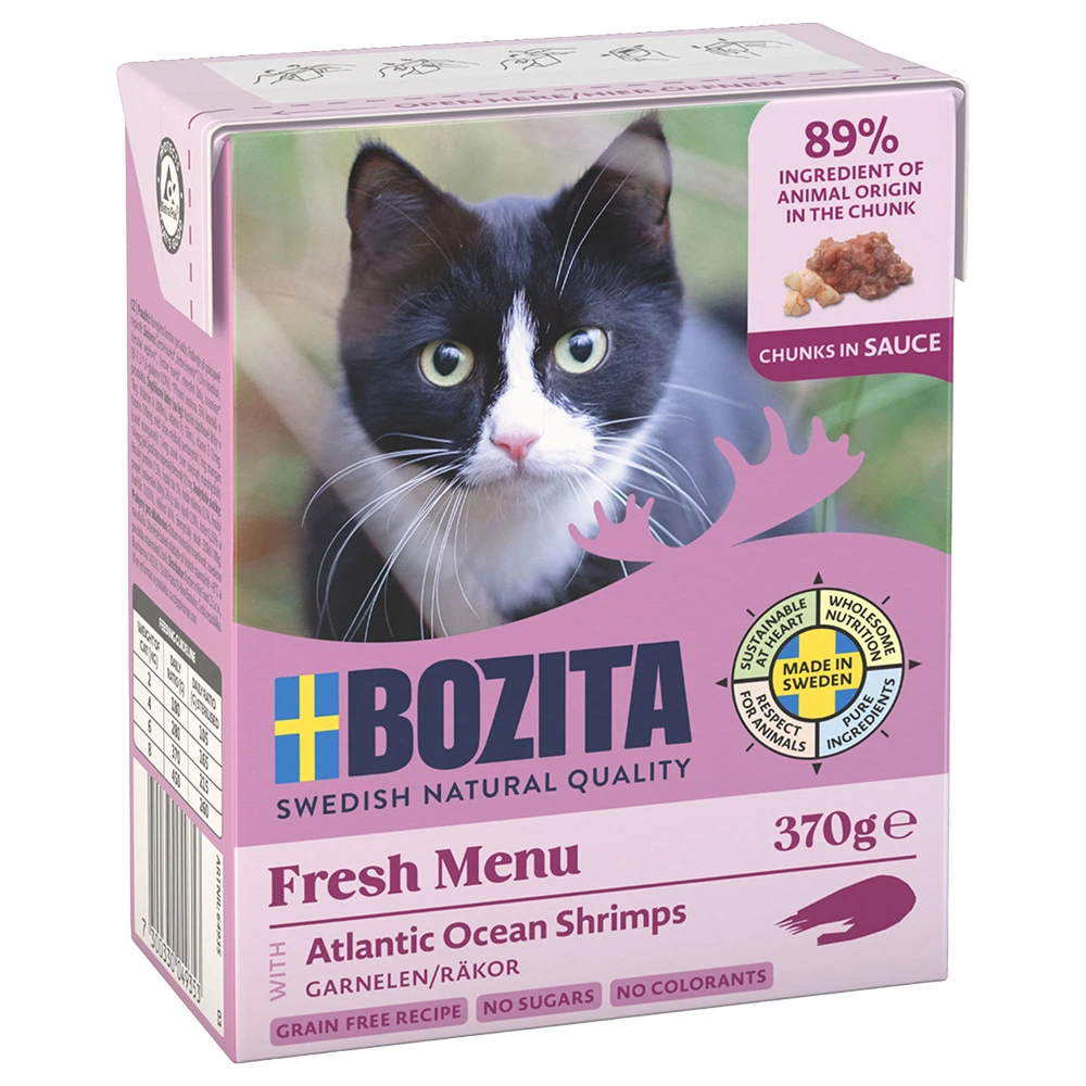 Výhodné balenie Bozita kúsky v omáčke 12 x 370 g - krevety