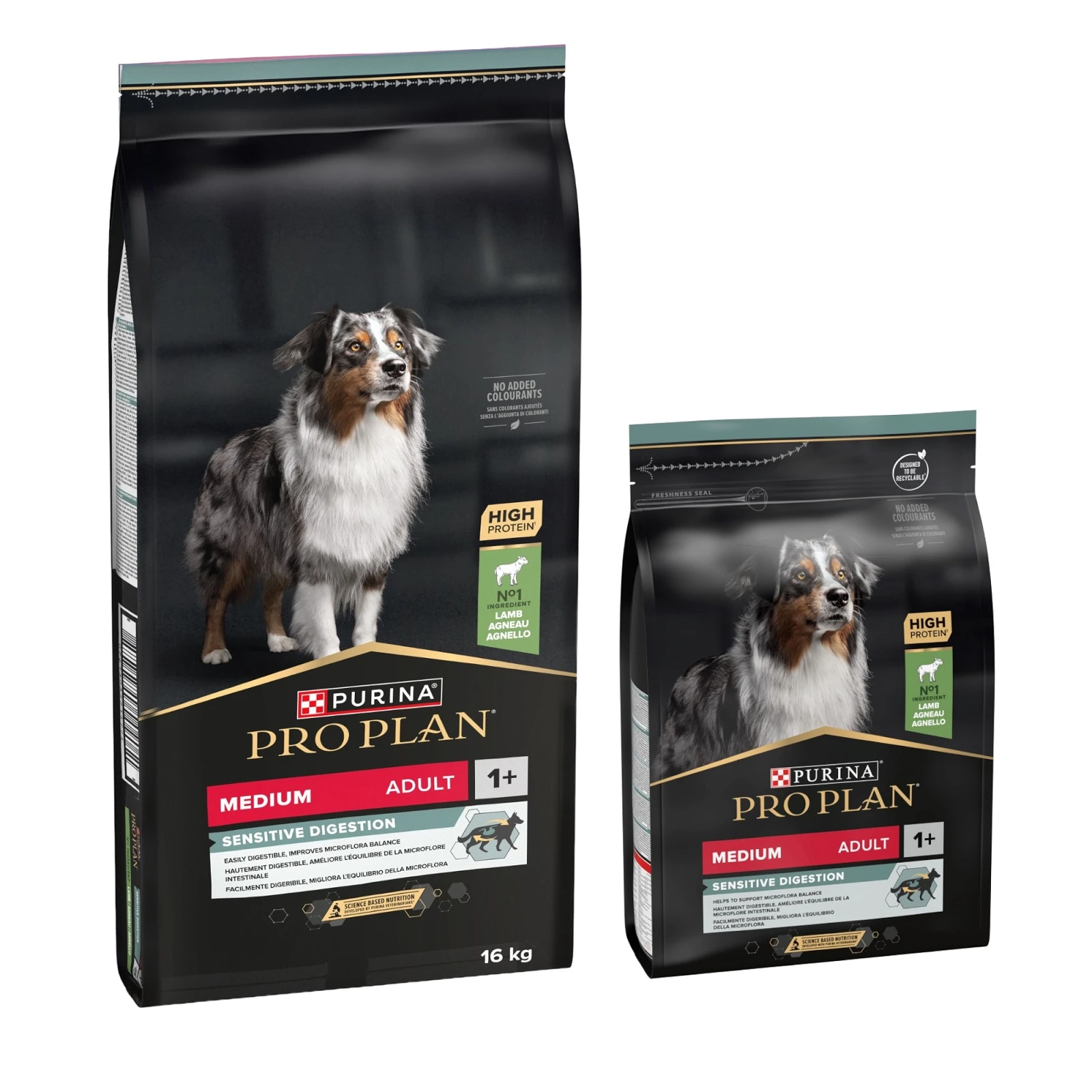 PURINA PRO PLAN - 16 kg + 3 kg zadarmo - Medium Adult Sensitive Digestion, jahňacie s ryžou, 16 kg + Medium Adult Sensitive Digestion, jahňacie s ryžou, 3 kg