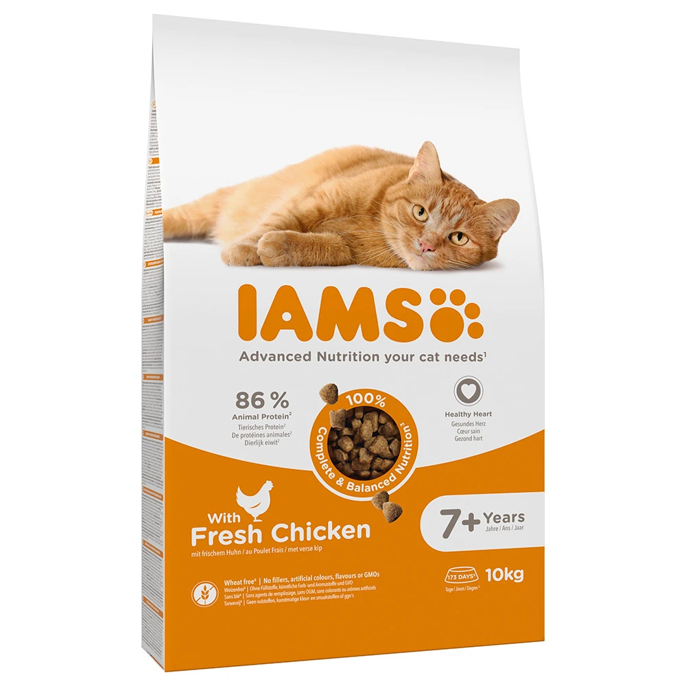 IAMS Advanced Nutrition Senior Cat 7+ s kuracím - 10 kg