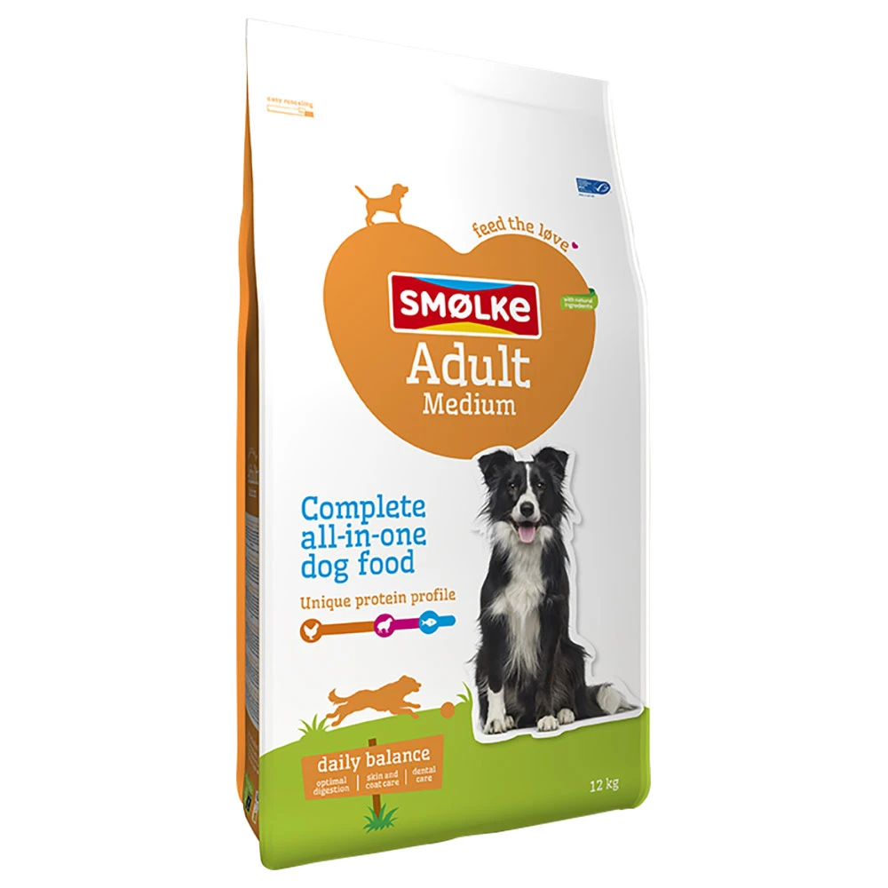Smølke Dog Adult Medium - výhodné balenie: 2 x 12 kg