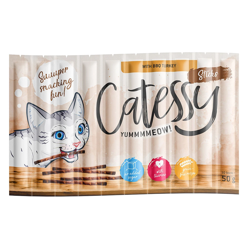 Výhodné balenie Catessy Sticks 50 x 5 g - BBQ morčacie