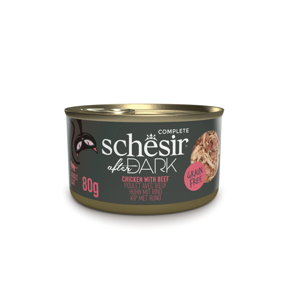 Schesir After Dark 12 x 80 g - kuracie a hovädzie mäso