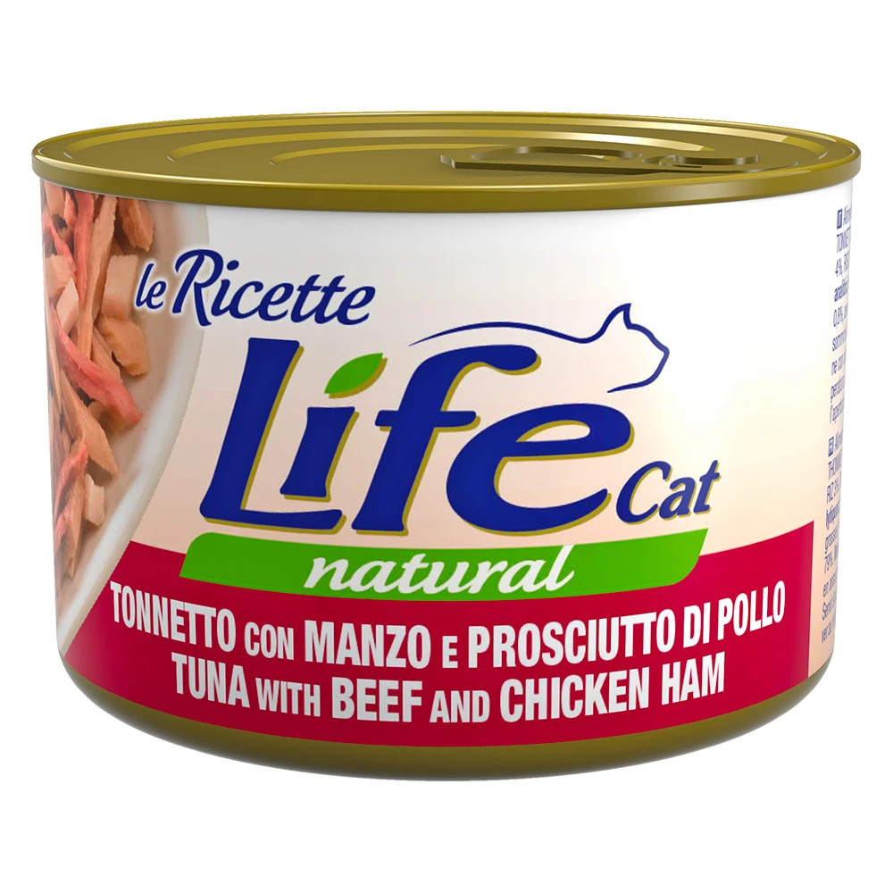 Výhodné balenie Life Cat "Le Ricette" 24 x 150 g - tuniak, hovädzie, šunka