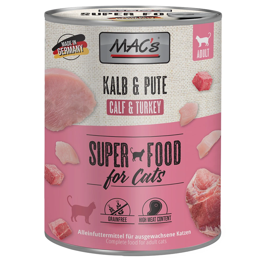 Výhodné balenie MAC´s Cat 24 x 800 g - teľacie a morčacie