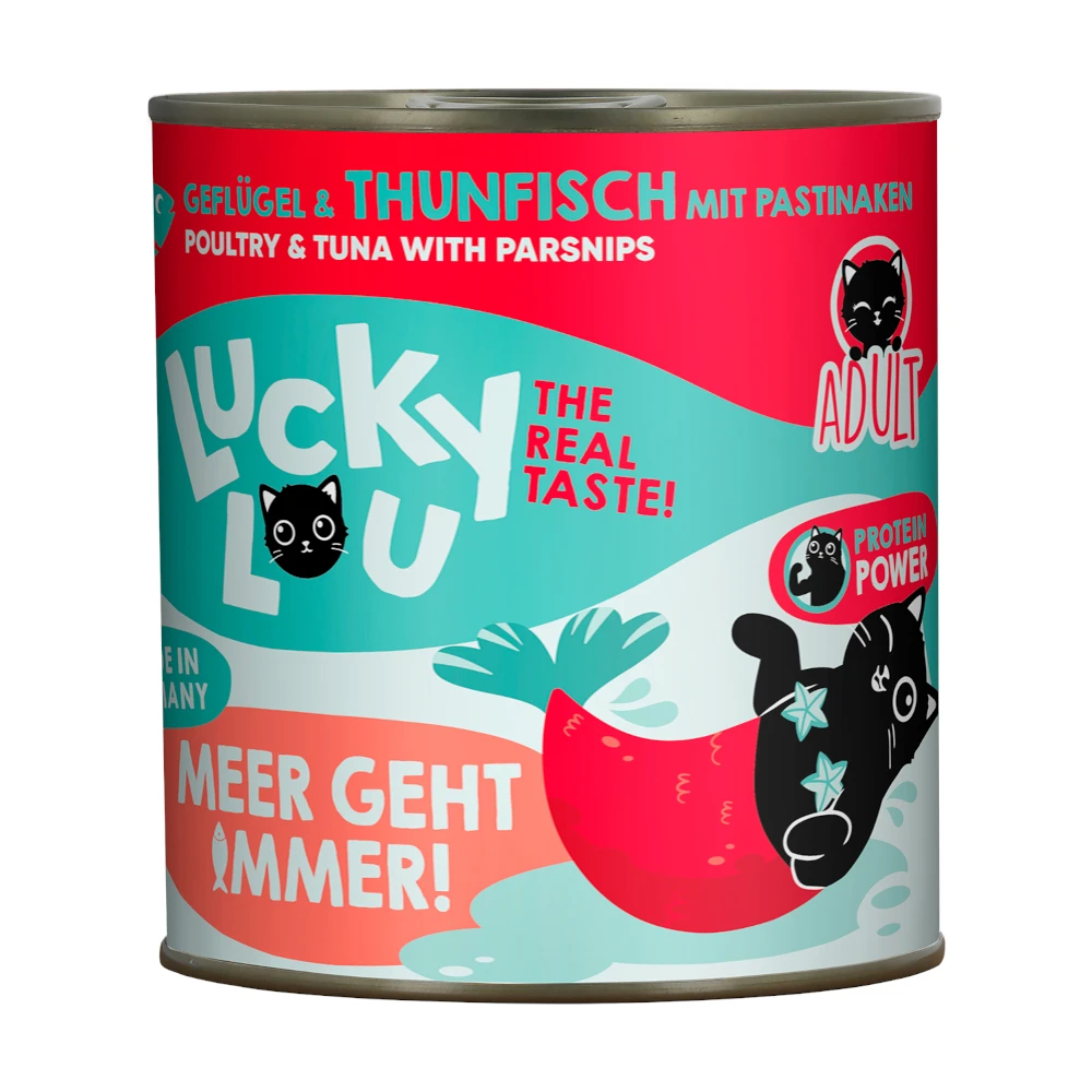 Výhodné balenie Lucky Lou Adult 2 x 800 g - hydinové a tuniak