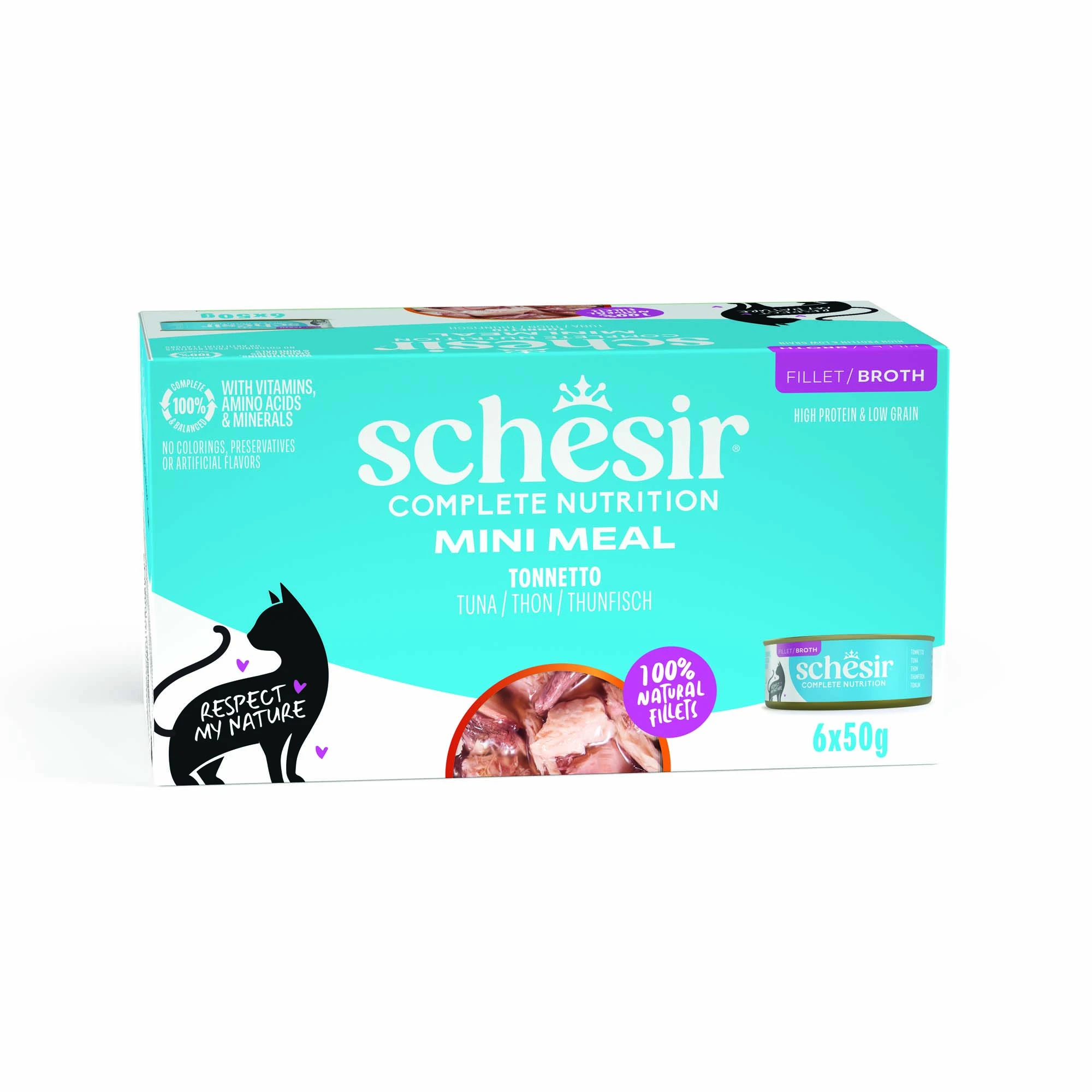 Schesir Complete Nutrition filety vo vývare 6 x 50 g - konzervy - tuniak