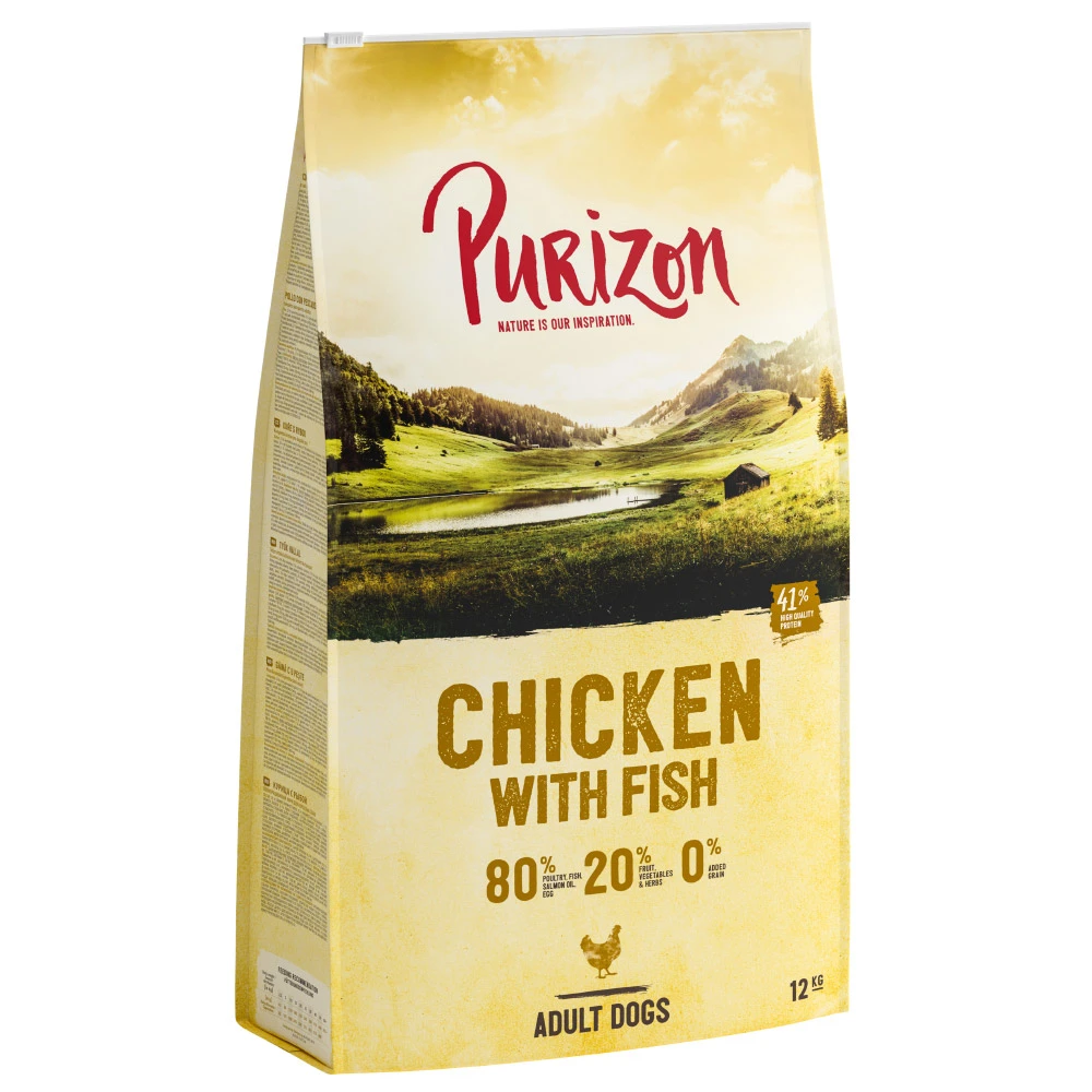 Purizon Adult kuracie s rybou - bez obilnín - výhodné balenie: 2 x 12 kg