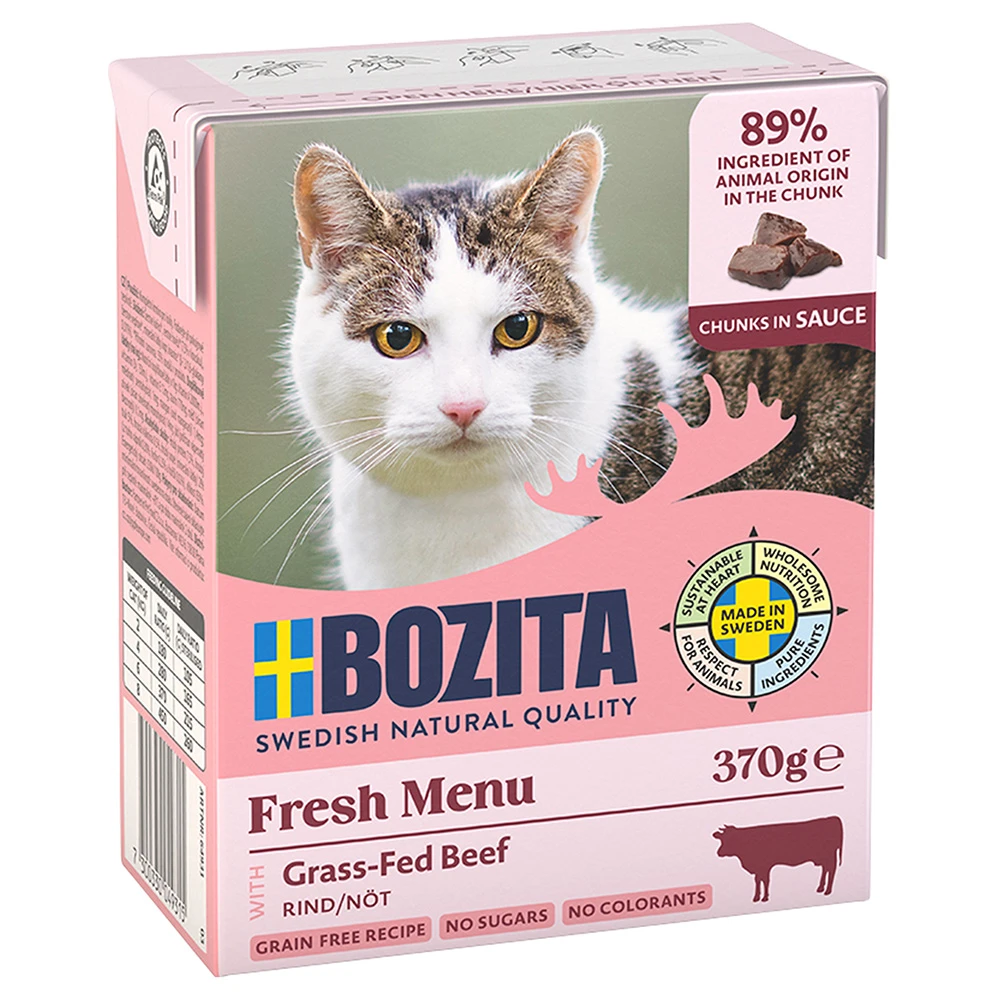 Výhodné balenie Bozita kúsky v omáčke 12 x 370 g - hovädzie