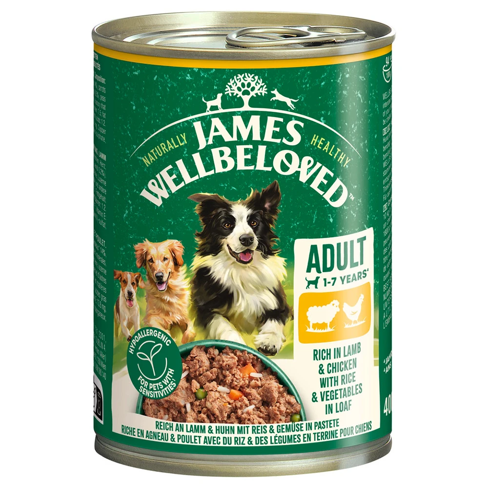 James Wellbeloved Adult Dog Hypoallergenic jahňacie a kuracie v paštéte - 6 x 400 g