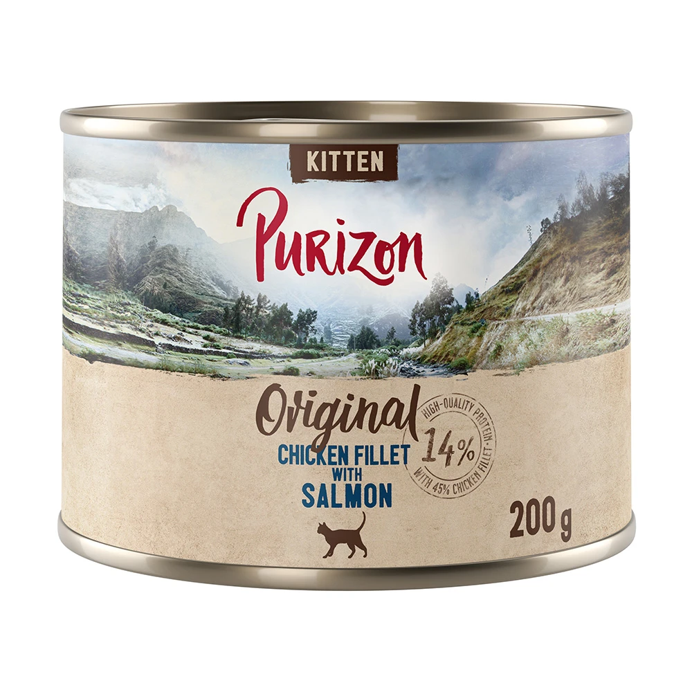 Purizon Adult 12 x 200 g - Kitten: kuracie filety s lososom