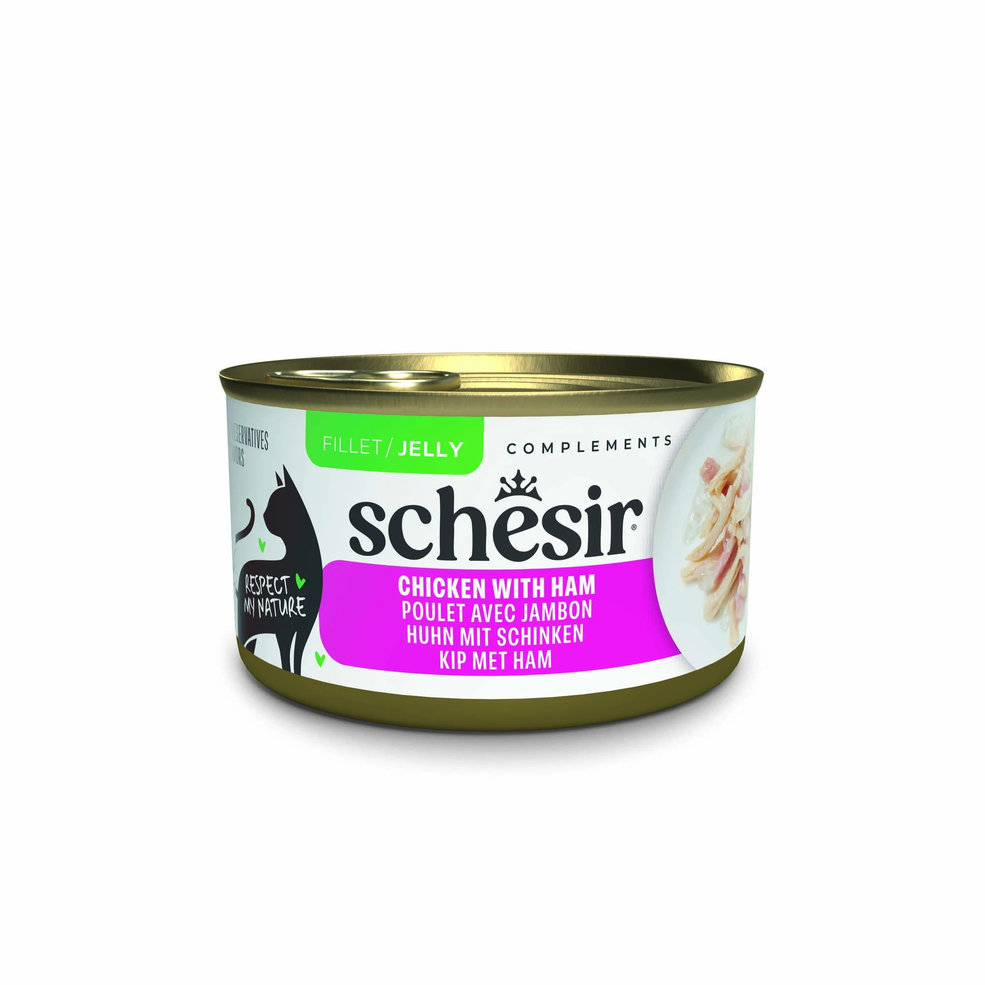 Výhodné balenie Schesir Complements v želé 24 x 70 g - kuracie so šunkou