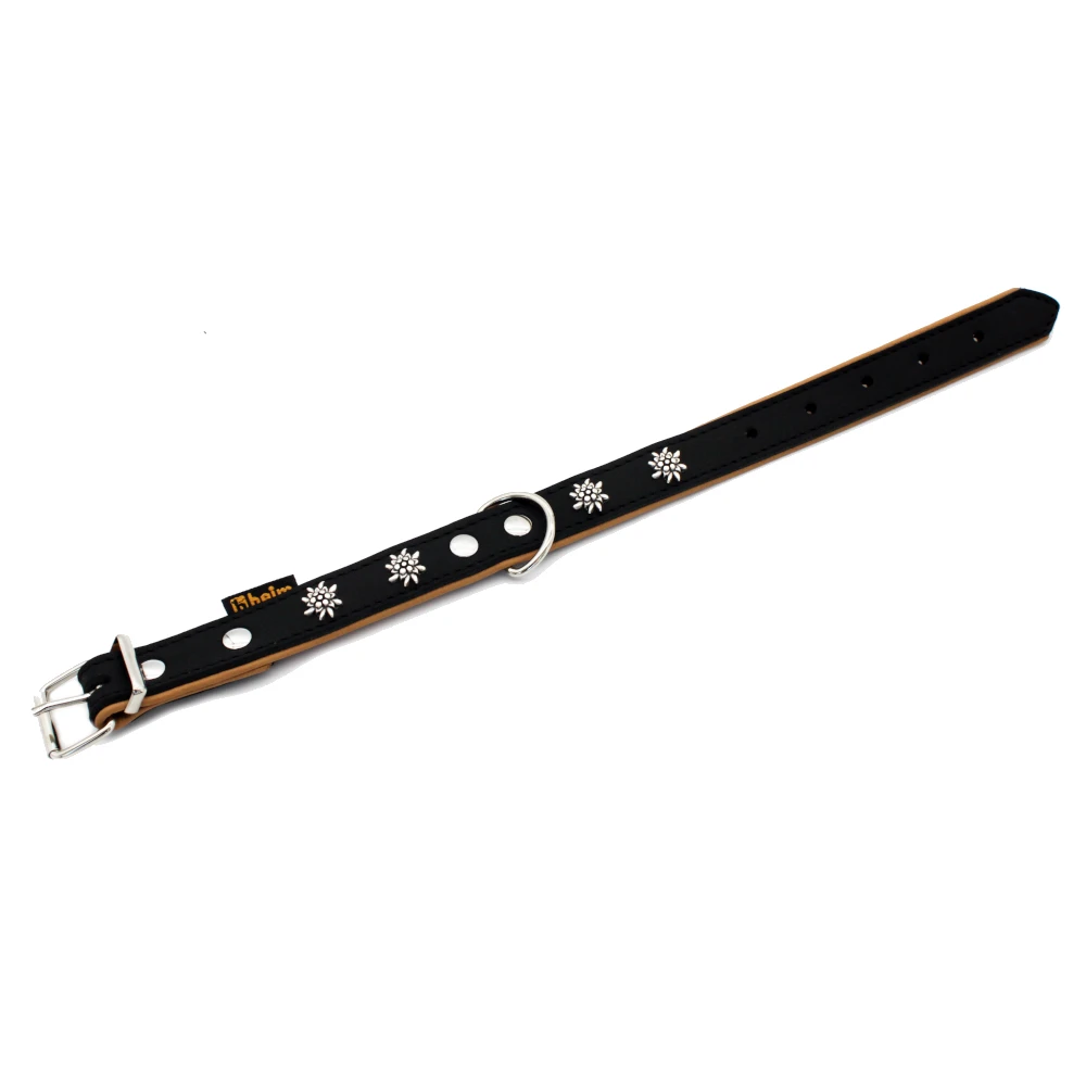 Heim Edelweiß obojok, čierna/prírodná - 28 - 35 cm obvod krku, Š 20 mm