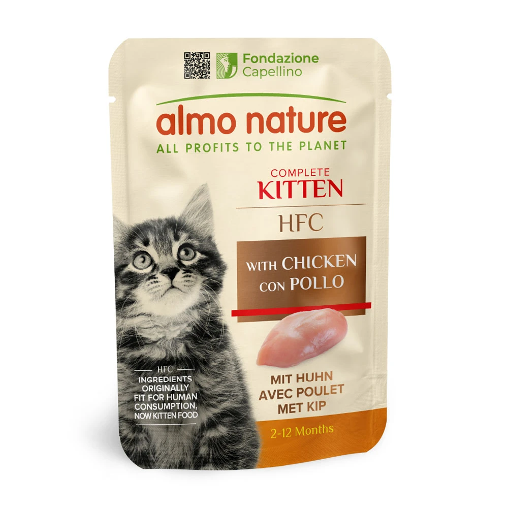 Výhodné balenie Almo Nature HFC Kitten 12 x 55 g - kuracie