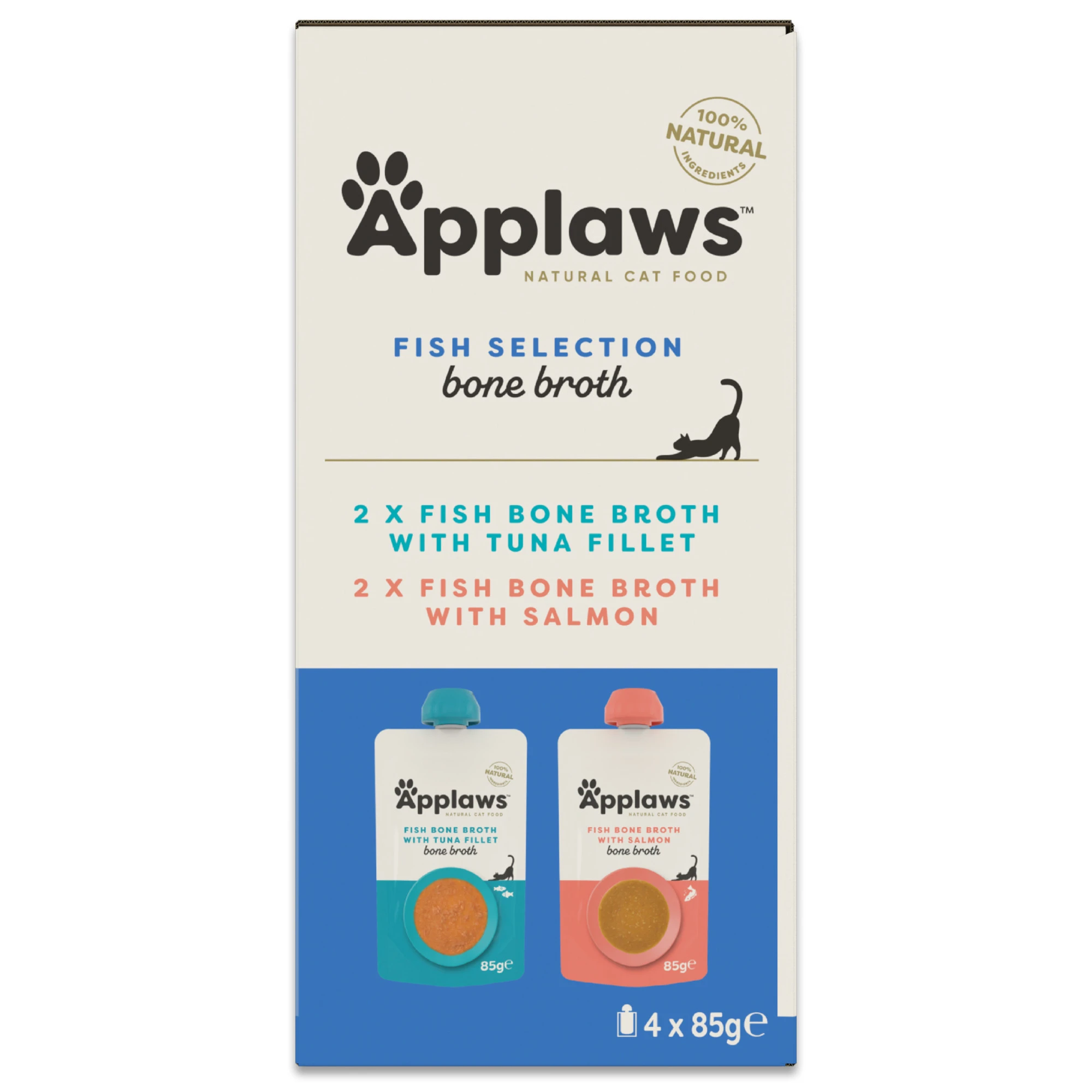 Applaws Cat Selection rybací vývar 4 x 85 g - Fish Selection (2 druhy)